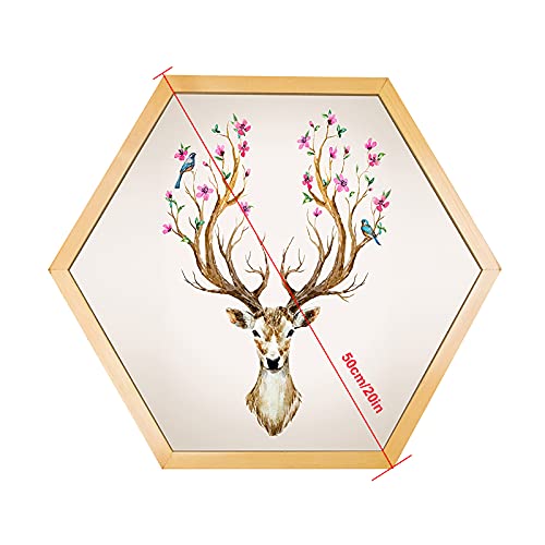 Mkmkl Hexagonal Solid Wood Decorative Picture Frame, Photo Display Stand Without Glass And Painting, Diy Wall Decoration, Thickness 40Mm, 20In #TOP1