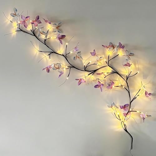 Willow Vine Light with Butterfly 48LED 6FT Enchanted Wall Decoration Vine Lights