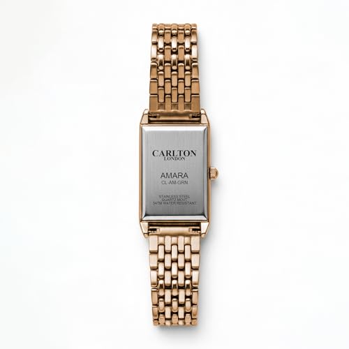 Image of Carlton London Women Amara Analog Watch, Rectangle Dial, Stainless Steel Strap, Quartz Movement, 30M Water Resistant, Casual Wear
