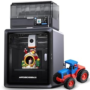 Anycubic Kobra S1 Combo 3D-Drucker Mehrfarbig, Geschlossene CoreXY-Struktur, 600 mm/s Schnelles Drucken, Trocknung Filament während des Drucks, 320 °C Hotend, Druckgröße 250 x 250 x 250 mm