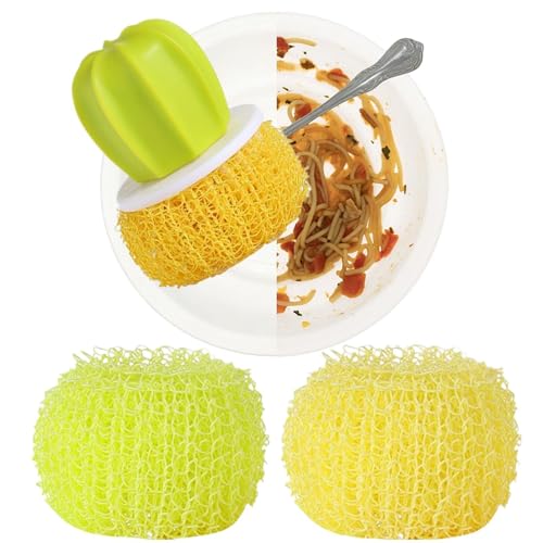 Berriphonia Cepillo para fregar platos, mango ergonómico, limpieza sin arañazos, herramientas de cocina, para fregar, casa, baño, restaurante, superficie de trabajo, ollas, sartenes, sartén