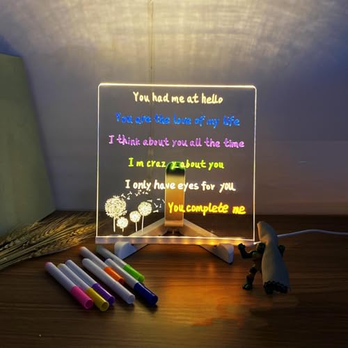 Tableau à message LED en acrylique effaçable pour vos notes du quotidien