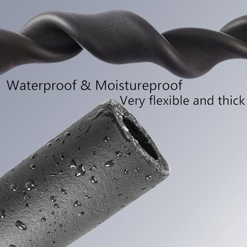 Rohrisolierung Schaumstoff Ø 13mm Rohrdämmung Isolierung Rohr Schwarz für Heizung Sanitär Heizungsrohr Kupferrohr 1.8m (Schwarz, 13mm)