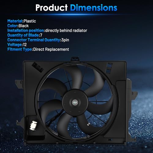 620-442 Radiator Cooling Fan Assembly Fits for 2012-2013 Hyundai Accent/Veloster for 2012-2017 Kia Rio L4 1.6L Replaces OE 622590 253801R050 by CARVIP - Used condition - Image 3