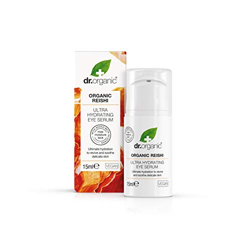 Dr Organic Reishi Mushroom Instant Hydrating Eye Serum, Natural, Vegan, Cruelty-Free, Paraben & SLS-Free, 15ml