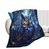 Tijuboni Owl Throw Blanket Owl Gifts for Girls Boys Women Men Kids Adults Soft Flannel Fleece Blanket for Couch Sofa ​Bed Home Decor 40'x50'