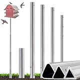 15FT Triangular Purple Martin House Pole, Only Compatible with S&K Purple Martin Houses (12 & 16 Rooms), House Not Included, Not for Wooden Birdhouses, Aluminum Alloy, Wind-Resistant，Easy to install