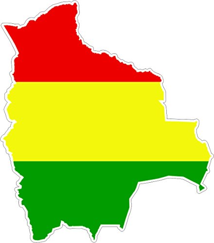 Akachafactory Autocollant Sticker adhesif Voiture Vinyle Drapeau Carte Bolivie