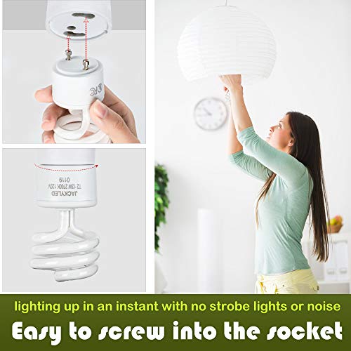 Jackyled Ul-Listed 13W Gu24 Cfl 2700K T2 Spiral Gu24 Base 2-Prong Warm White Gu24 Fluorescent Light Bulbs Indoor Use (4-Pack) #TOP5