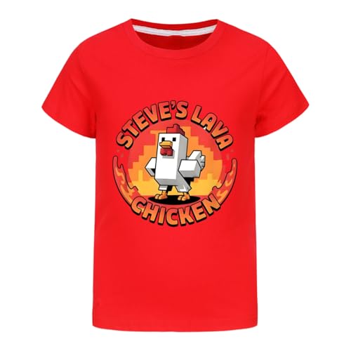 Boys Steves Lava Chicken T-Shirt Youth Cotton Kids Game Tee Birthday Gift Girls Summer Funny Tops Sweatshirt