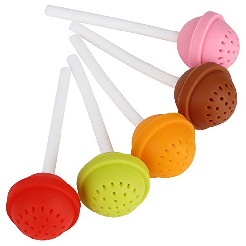 5 szt. Silikonowy Zaparzacz do Herbaty, śliczny Kształt Lollipop Sitko do Herbaty, Filtr do Parzenia Herbaty, dla Miłośników Herbaty