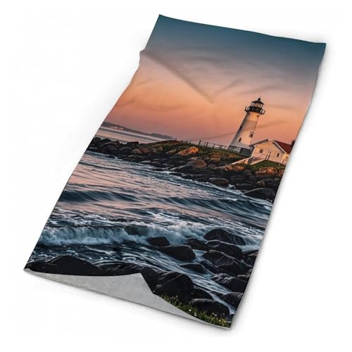 Neck Gaiter Face Mask transpirable cortaviento cubierta facial Portland River Lighthouse Sunrise Sun máscara fresca resistente al polvo pasamontañas bandana para hombres y mujeres miniatura 1