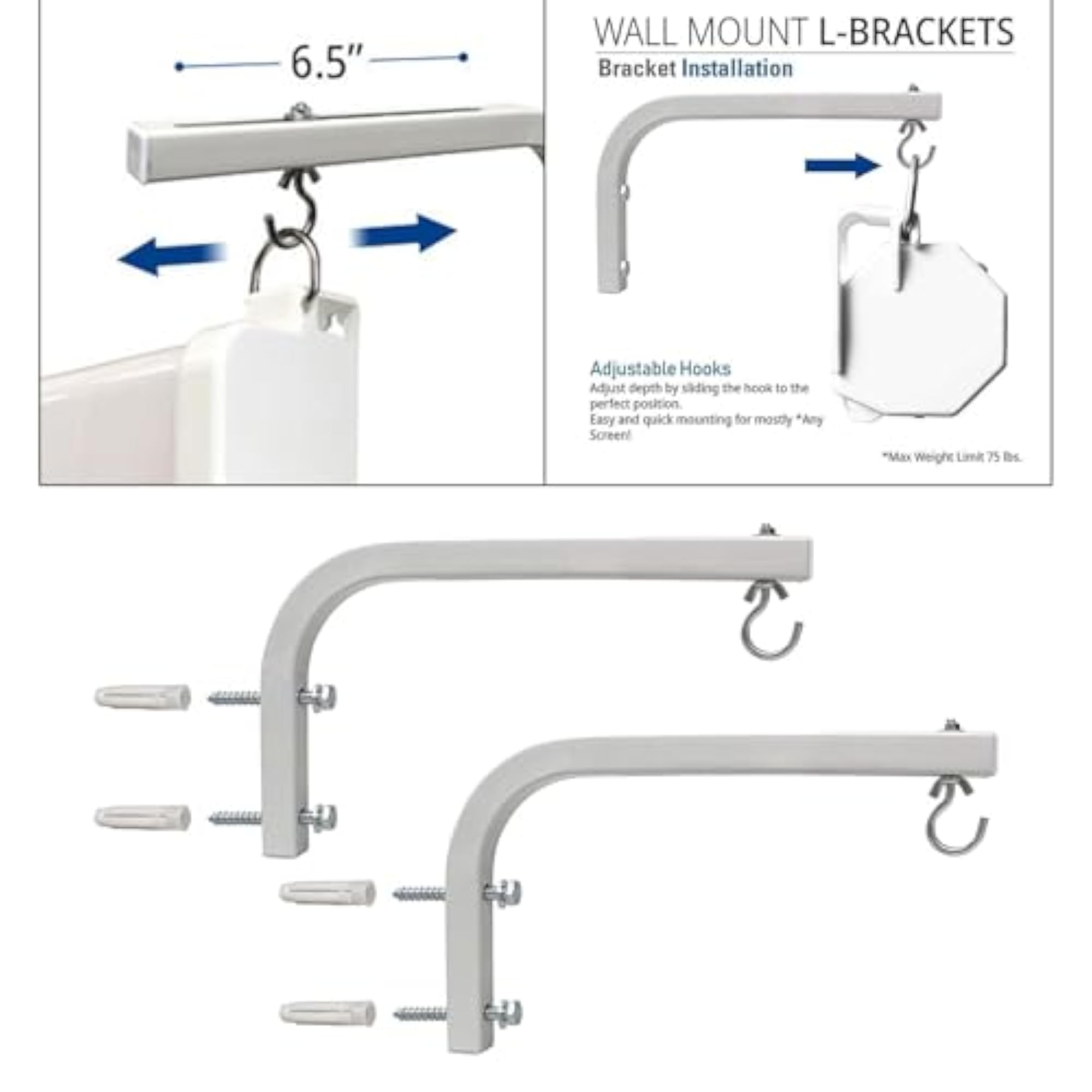 Projector Curtain Wall Mount Bracket