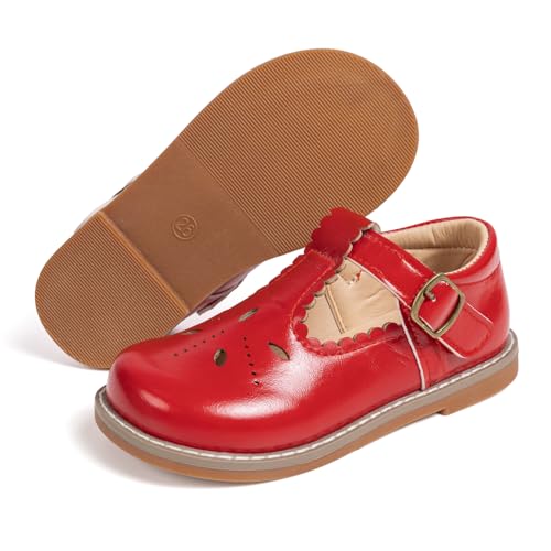 Toddler Little Girls T-Strap Mary Jane Ballet Flat Casual School Oxford Dress Shoes for Flower Girl Party Wedding4