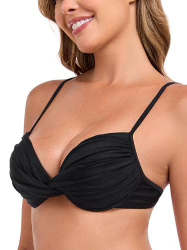 RELLECIGA Women’s Push Up Bikini Top Criss Cross Underwire Swimsuit Top for Women2
