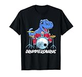 Vintage T rex Dinosaurio Baterista Drummer Baquetas Batería Camiseta