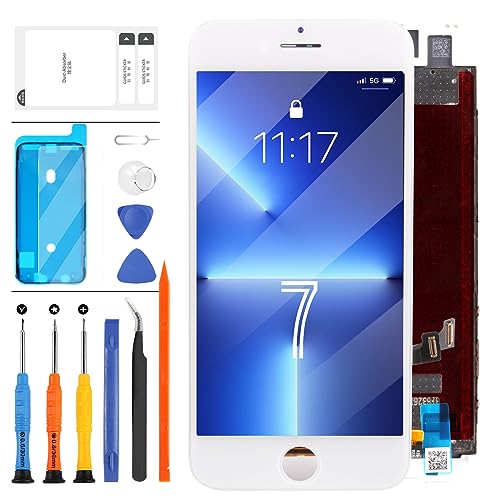 Screen Replacement for iPhone 7 A1660 A1778 A1779 4.7inch LCD Dispaly 3D Touch Screen Digitizer Assembly with Repair Tools Kit for iPhone 7 LCD White