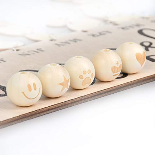 WOWOSS 100 Pezzi Perle di Legno Naturale Ø 20 mm