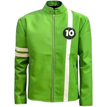 Trifoliate Ben Alien Adult Green Jacket - Superhero Faux Leather Costume Tennyson Jackets For Men