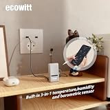 ECOWITT GW1202 WLAN stacja pogodowa, zestaw 4 w 1 z bezprzewodowym czujnikiem zewnętrznym zasilanym energią słoneczną WS68 + deszczomierz WH40H + Gateway GW1200 + czujnik temperatury i wilgotności