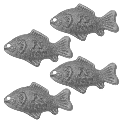 FUNNETOYU Pez De Hierro para Cocinar 4 Unidades Utensilios Reutilizables con Agujero para Colgar Suplemento Natural De Hierro para Veganos Deportistas Y Embarazadas