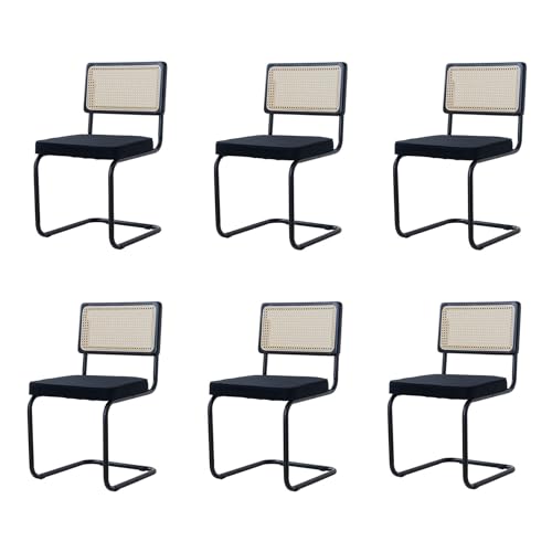 Benyled Pack 6 Sillas De Comedor Estilo Nórdico Silla Escandinava Sillas De Cocina Modernas Con Respaldo De Madera Maciza De Ratán Y Asiento Tapizado Negro Holandés Terciopelo Benyled Pack 6 Sillas De Comedor Estilo Nórdico Silla Escandinava Sillas De Cocina Modernas Con Respaldo De Madera Maciza De Ratán Y Asiento Tapizado Negro Holandés Terciopelo