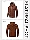 JMIERR Hoodie Herren Einfarbig Baumwolle mit Reißverschluss Pullover Langarm Sweatjacke Kapuzenpullover Sweatshirt,Braun L