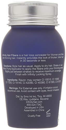 Infinity Hair Fiber - Hair Loss Concealer - Hair Thickening Fiber For Men & Women - Dark Brown, 15G #TOP3