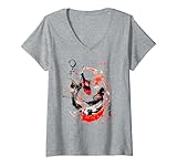 Femme Japanese Koi Carp Fish Sakura Japan Art sumi-e tattoo carpe T-Shirt avec Col en V