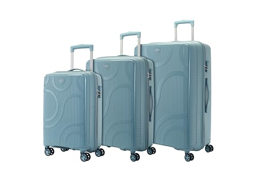 Image of Kamiliant by American Tourister Selva|Trolley Bag Set of 3 (56+69+80 cms) for Travel| Hard Case Polypropylene (PP) Suitcase|360 8-Wheel Spinner Luggage Trolley|Combination Lock|Stone Blue