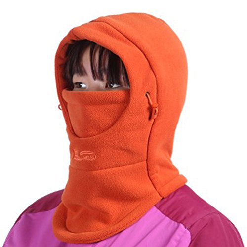 HZTG M158 Children's Winter Windproof Cap Thick Warm Face Cover Adjustable Ski Hat (18 Colors) (Orange)