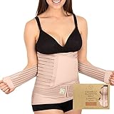 3 in 1 Postpartum Belly Support Recovery Wrap - Belly Band For Postnatal, Pregnancy, Maternity - Girdles For Women Body Shaper - Tummy Bandit Waist Shapewear Belt (Classic Ivory, X-Large)
