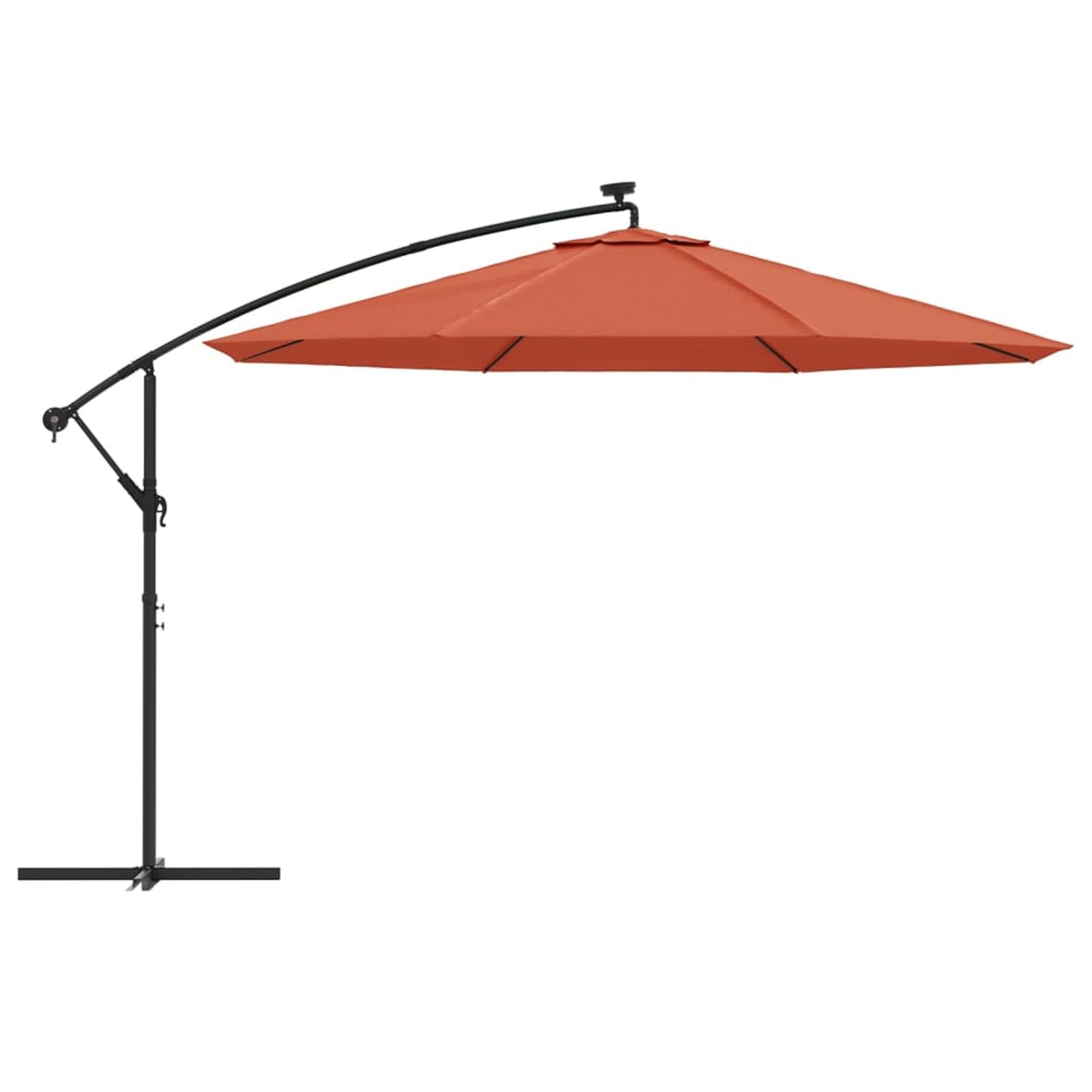 Homgoday Sombrilla de jardín voladiza con Luces LED Terracota 350 cm Sombrilla Terraza Exterior, Sombrilla Jardín Grande Orientable Jardín Parasol Balcón