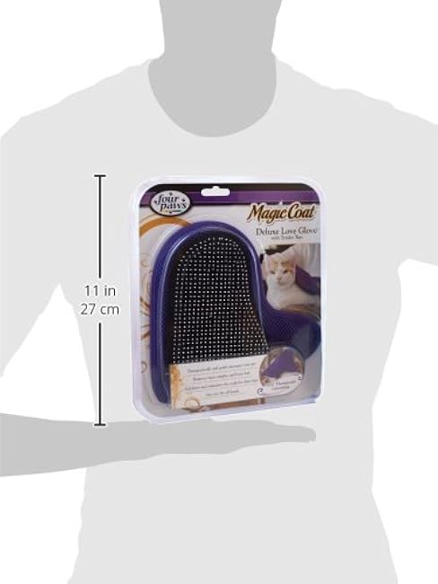 Four Paws Magic Coat Cat Grooming Deluxe Love Glove with Tender Tips-wTslp4VS