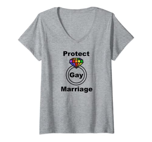 Womens LGTBQ Protect Gay Marriage LGTB Lesbian Trans Queer V-Neck T-Shirt