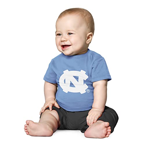 Little King NCAA Infant Big Logo T-Shirt-Boys & Girls-100% Cotton-North Carolina-Carolina Blue-12 Months Team Color