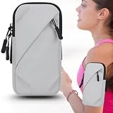 Braçadeira Esportiva Premium Suporte de Braço Impermeável para Celular - Ideal para Treino Corrida Ciclismo (Cinza)