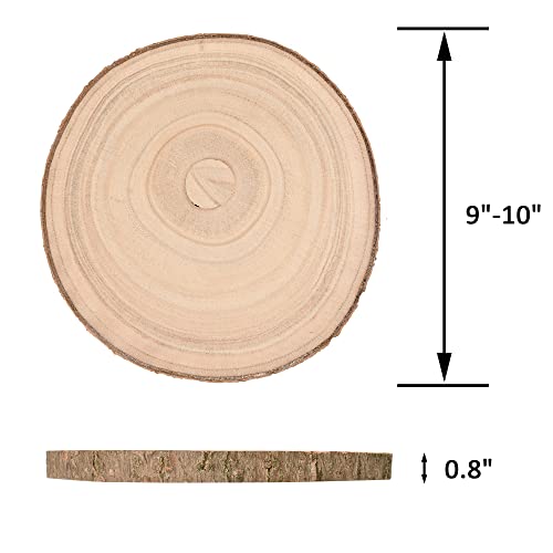 Willowdale 5Pcs Large Wood Slices For Centerpieces, 9-10 Inches Unfinished Wood Circles For Crafts Rustic Wood Round Wooden Ornaments, Wood Decor For Table Centerpieces For Wedding Party #TOP1
