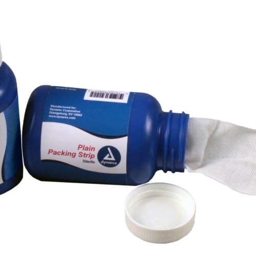 Dynarex Packing Strip Plain, Sterile, 1/4 Inches X 5 Yard,(Pack of 2)