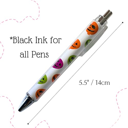 Set de 12 bolígrafos gel negro con diseños de Halloween miniatura 2