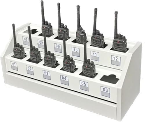 Handheld Radio Holder Tool Storage Cabinet,Walkie Talkie Holder Universal Radio Case, Two Way Radio Holder Universal Multi Grids Walkie Talkies nizer, Wall Mounted Microphone Hang(Size:61*22*20cm)