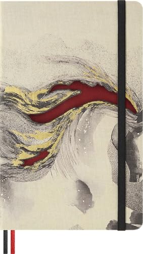 Moleskine Das Jahr des Pferdes Notizbuch L/A5, liniert, fester Einband, Kalligrafie, mit Box