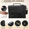RAINSMORE Messenger Bag Leather Laptop Bag 17.3 Inch Vintage Briefcase for Men Waterproof Satchel Shoulder Bag for Work Office Business College Black #4