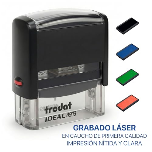 Sello Personalizado AUTOMATICO   Sello Personalizado para Empresas   Carimbo Personalizado   Sellos Caucho Personalizados Logo   Sellos OFICINA   Cuño Personalizado   STAMPA (4913 56x21 mm.)