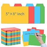 96 Pcs 5”×8” Tabbed Index Cards Guides Index Cards Guide Dividers The Blank Index Cards Guide Color