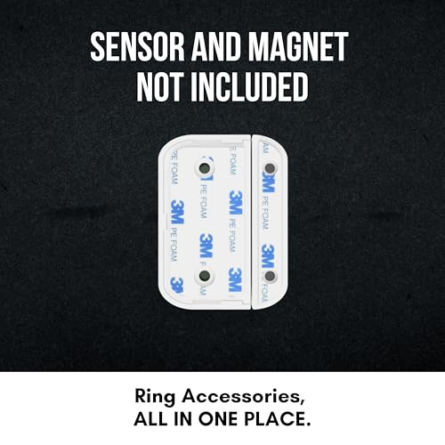 Image of Ring Compatible Contact Sensor Adhesive | Ring Magnet Mounting Tape Replacement Pads | Works with Door, Window, Wall Alarm Sensors | Easy Mount, No Cutting, Peel and Stick (10 Sensor + 10 Magnet Side)