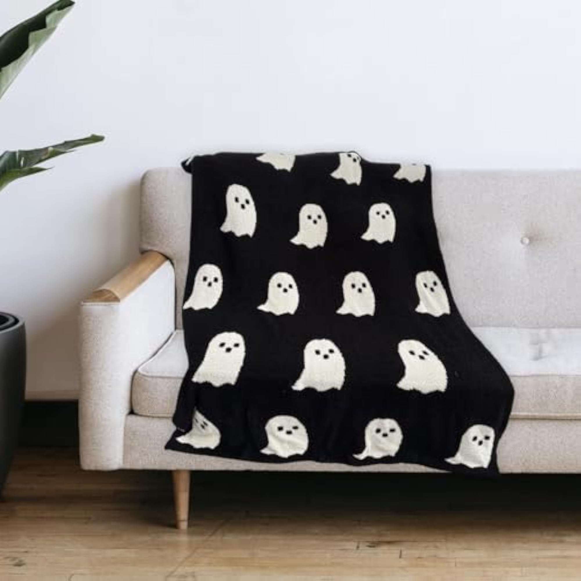Ghosts Design Black Travel Blanket 130cm x 180cm