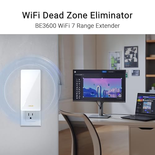 ASUS RP-BE58 BE3600 Dual Band WiFi 7 (802.11be) Range Extender, AiMesh Extender for Seamless mesh WiFi; Works with Any WiFi Router - image 8