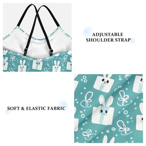 senya Girls Swimsuits One-Piece Swimwear Tie Bathing Suit Beach Summer Round Neck 5-6T Cute Rabbit Pattern3