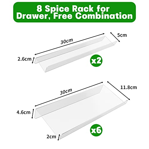 Withosent Gewürzregal Schublade, von 30 bis 60cm Ausziehbar Gewürzeinsatz Schublade aus Acryl, Gewürzschublade… - Image 4